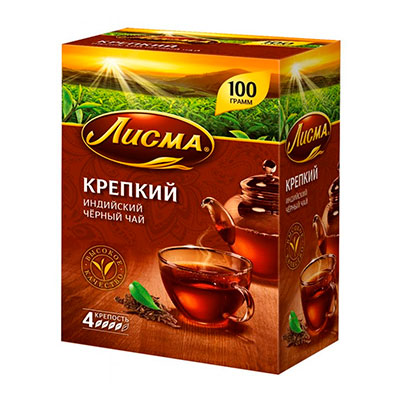 Чай Лисма черный листовой Крепкий 100 гр