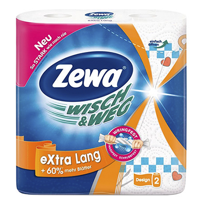 Бумажные полотенца Zewa Wisch&Wed бел.с рисун. 2 слоя (2шт)