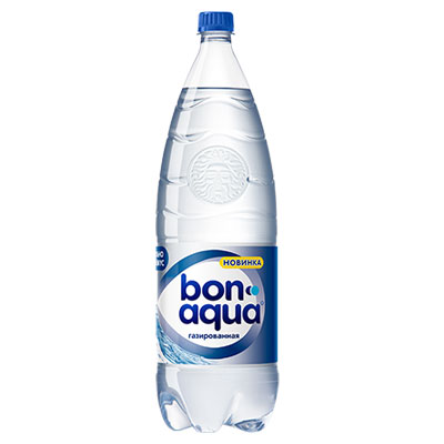 Вода BonAqua / БонАква 1 литр, газ, пэт, 12шт. в уп.